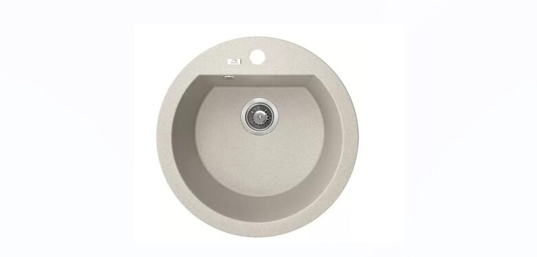 Laveo virtuves izl. Dafne apaļa ar maisītāja plauktu, d=51cm, bēša